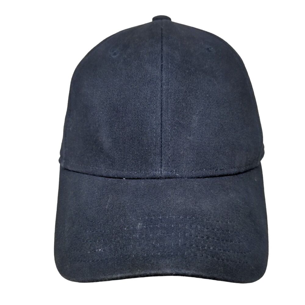 Gents Fitted Hat Blue Medium Breathable Vented Holes Blank 6 Panel